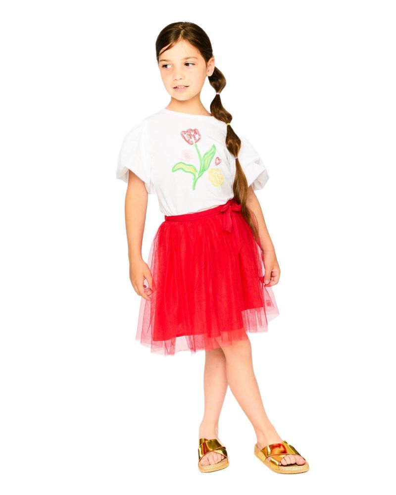 Big Girls Mesh and Eyelet Skirt.