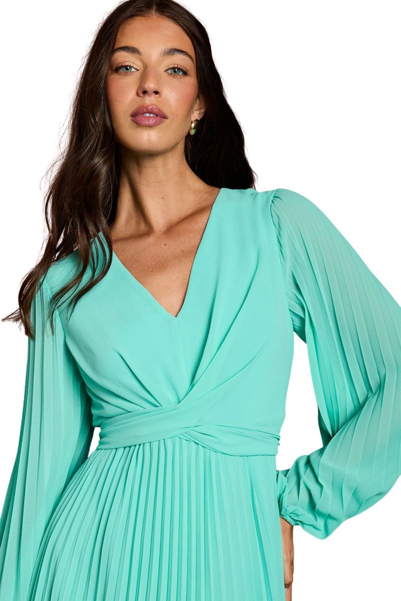 Women's Pleated Wrap Dress