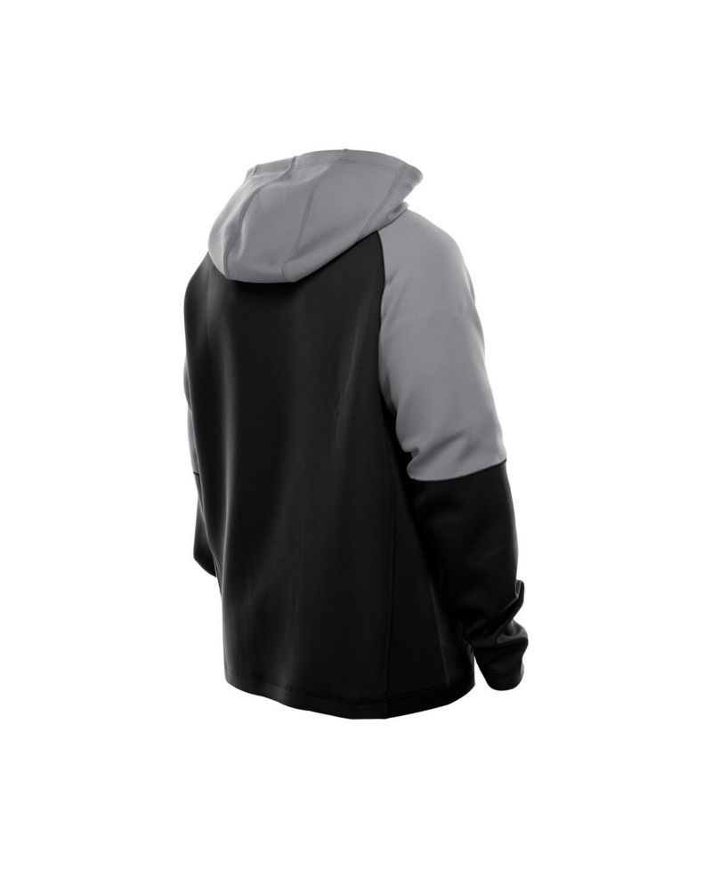 Men's Black Las Vegas Raiders Combine Authentic Color Block Raglan Pullover Hoodie