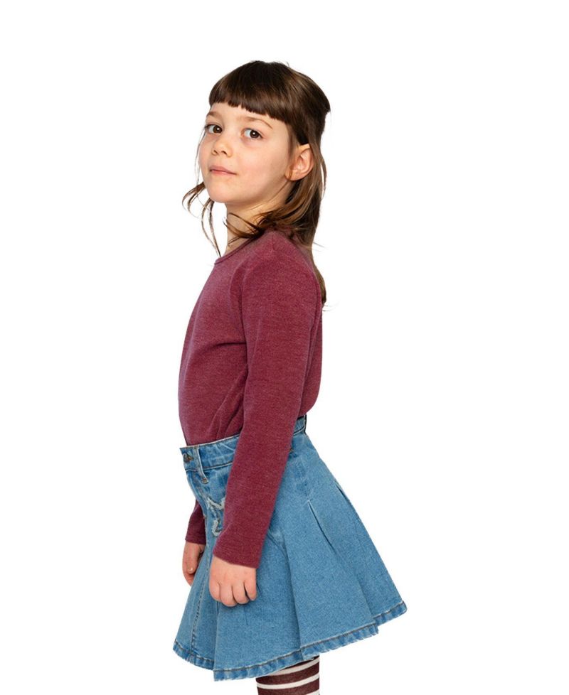 Big Girls 6-14 Brushed Rib Crew Neck Top