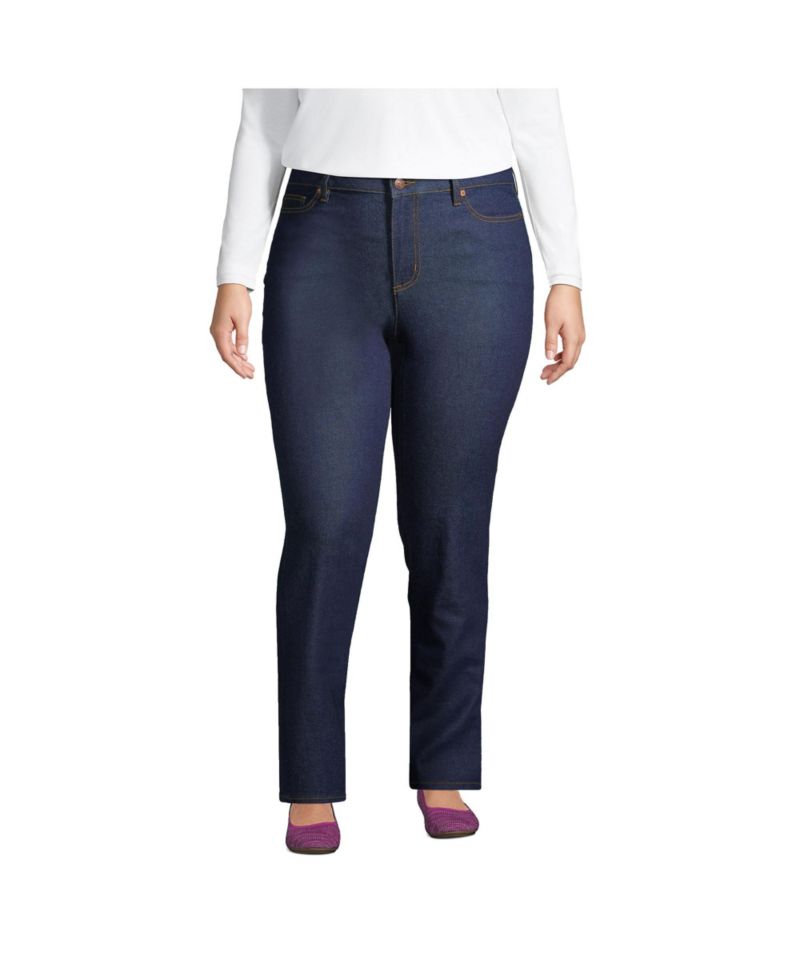 Women's Mid Rise Straight Leg Blue Jeans