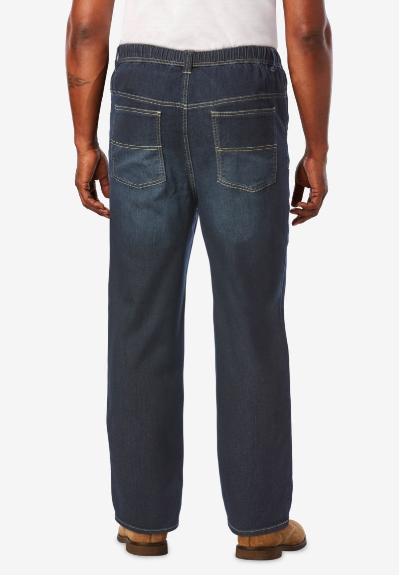 Men's 5-Pocket Relaxed Fit Denim Look Sweatpants