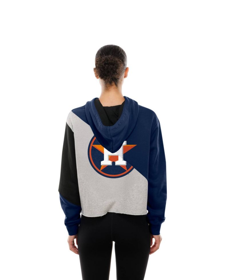 Women's Houston Astros Color Block Cropped Boxy Hoodie
