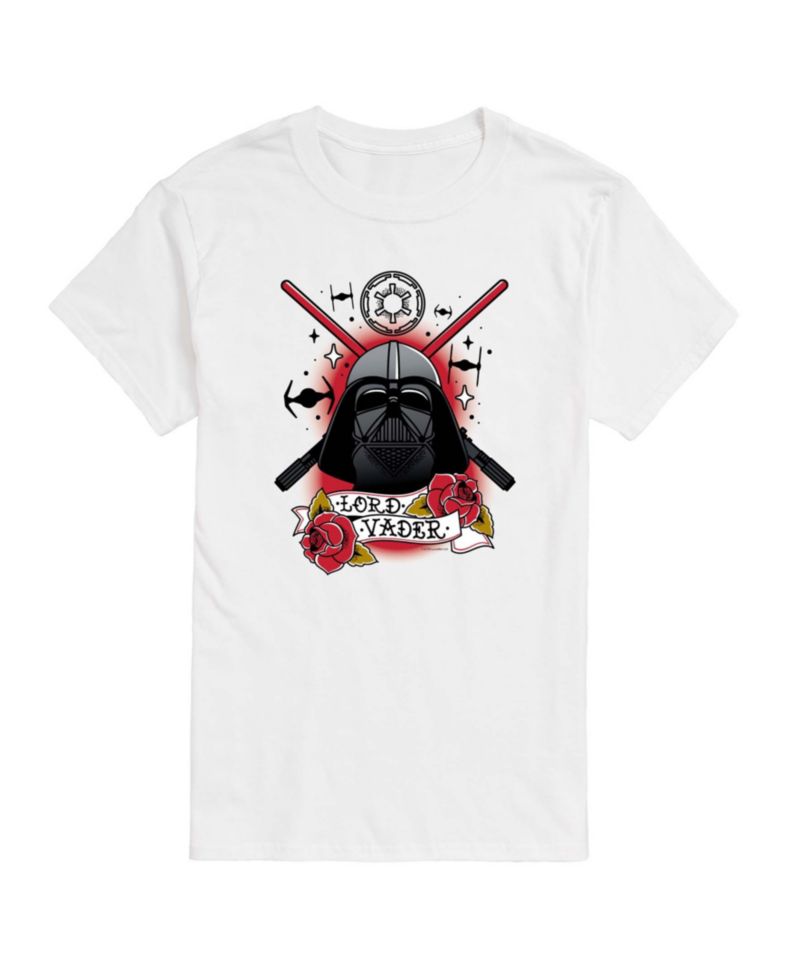 Men's Darth Vader Traditional Tattoo Short-Sleeve Graphic T-Shirt