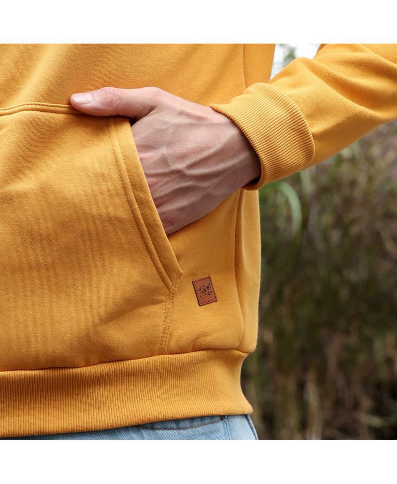Men's Mustard Yellow Zip-Front Regular Hoodie
