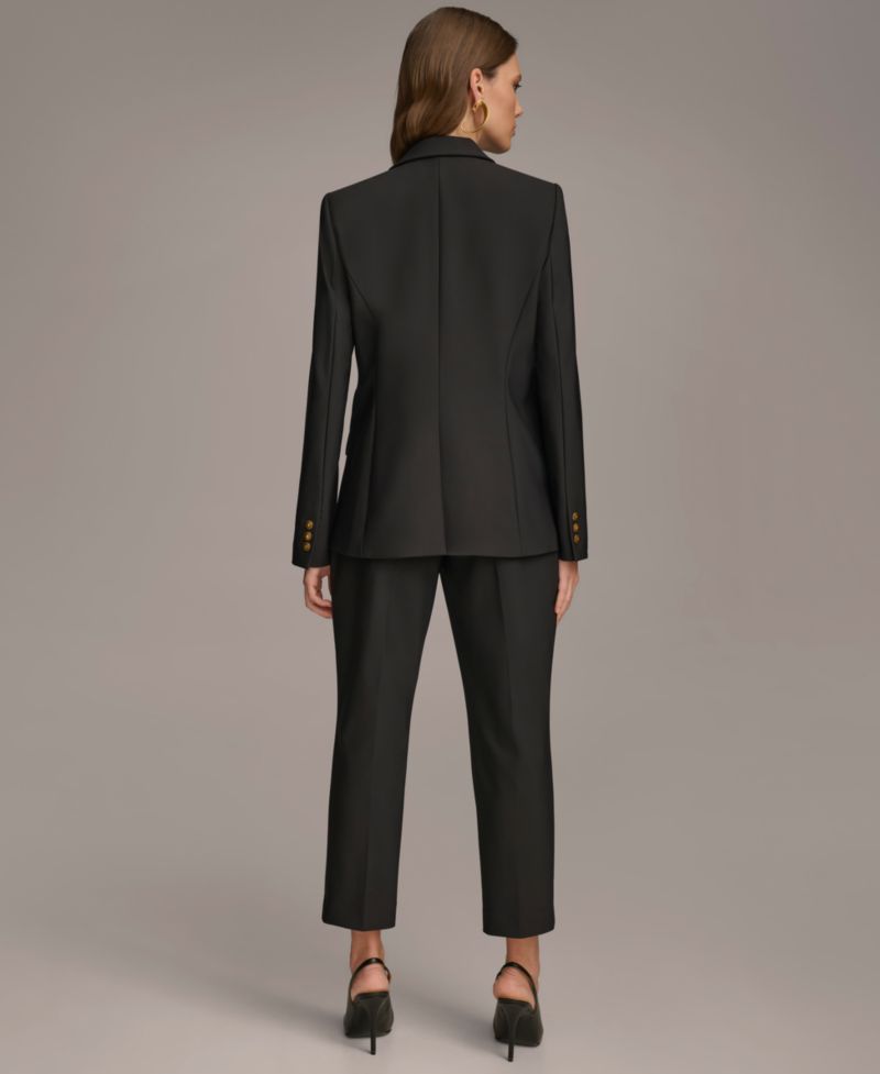 Women's One Button Blazer & Slim Leg Ankle Pant
