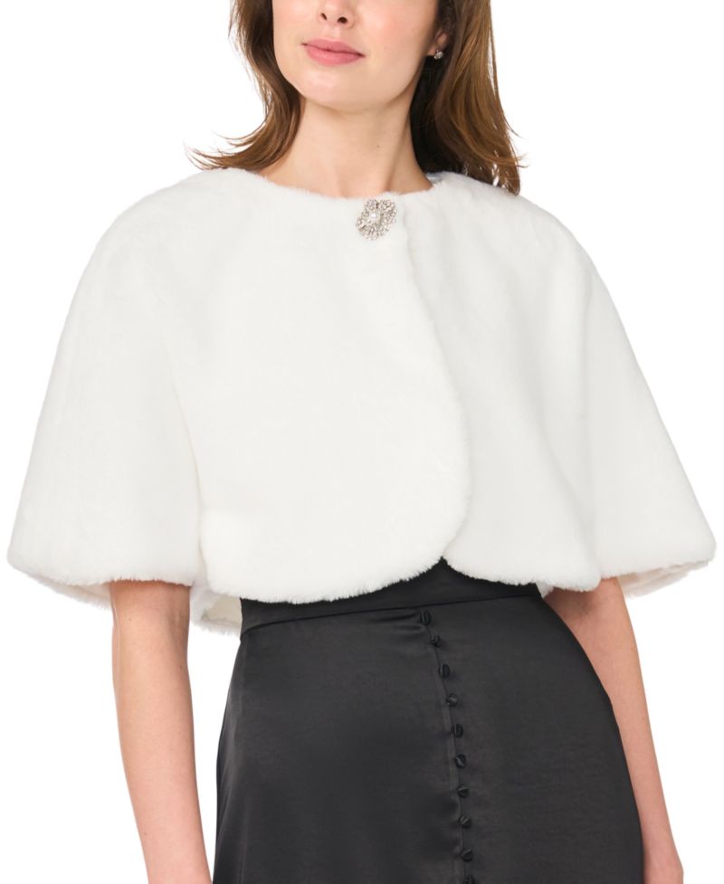 Women's Cropped Faux Fur Cape