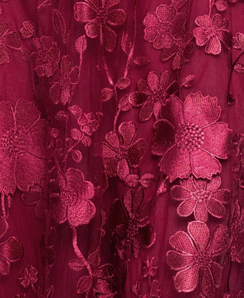 Women's Off-The-Shoulder Embroidered Floral Ball Gown