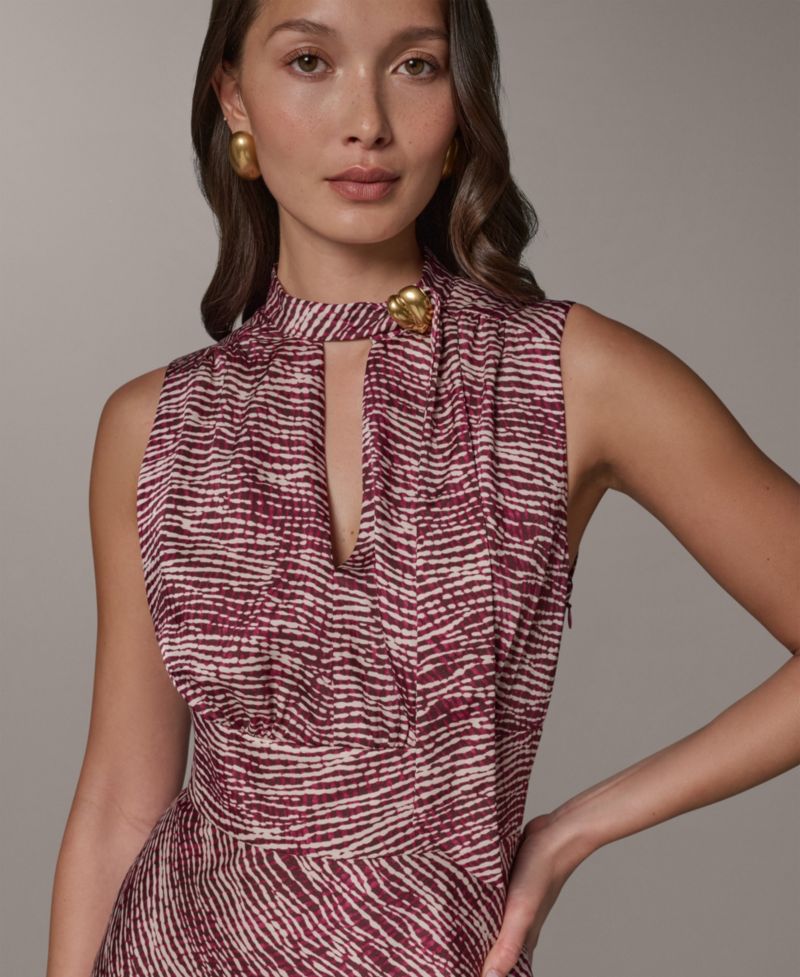 Women's Sleeveless Printed Midi Dress