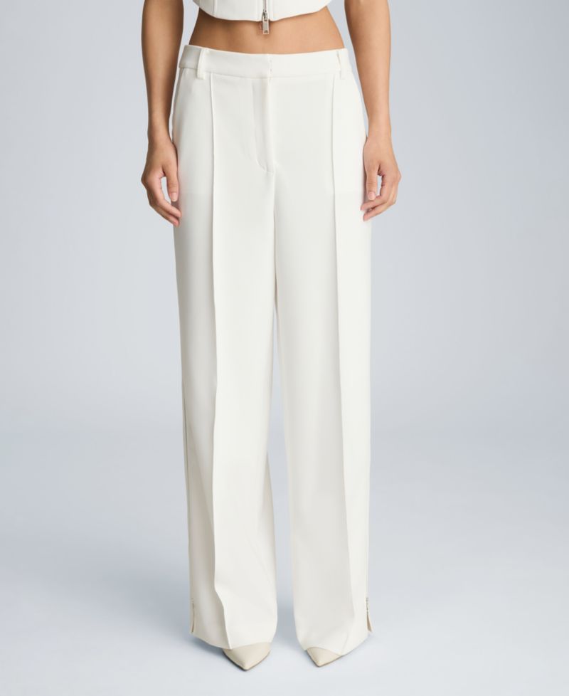 Women's High-Rise Pintuck Zip Sides Pants