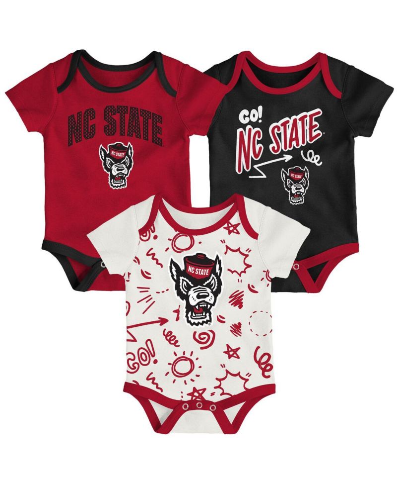 Baby Boys and Girls 3-Pack NC State Wolfpack All Day Play Bodysuit Set