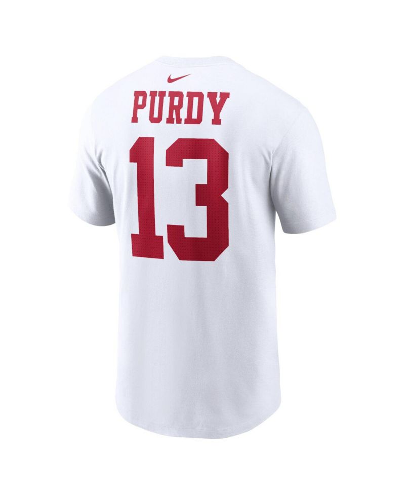 Men's Brock Purdy White San Francisco 49ers Player Name and Number T-shirt