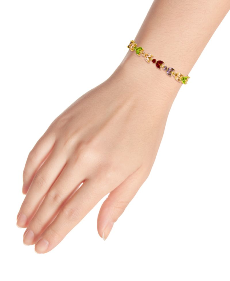 Marquise Cubic Zirconia Alternating in Red, Pink, Green, Champagne, and Purple Stones Bracelet