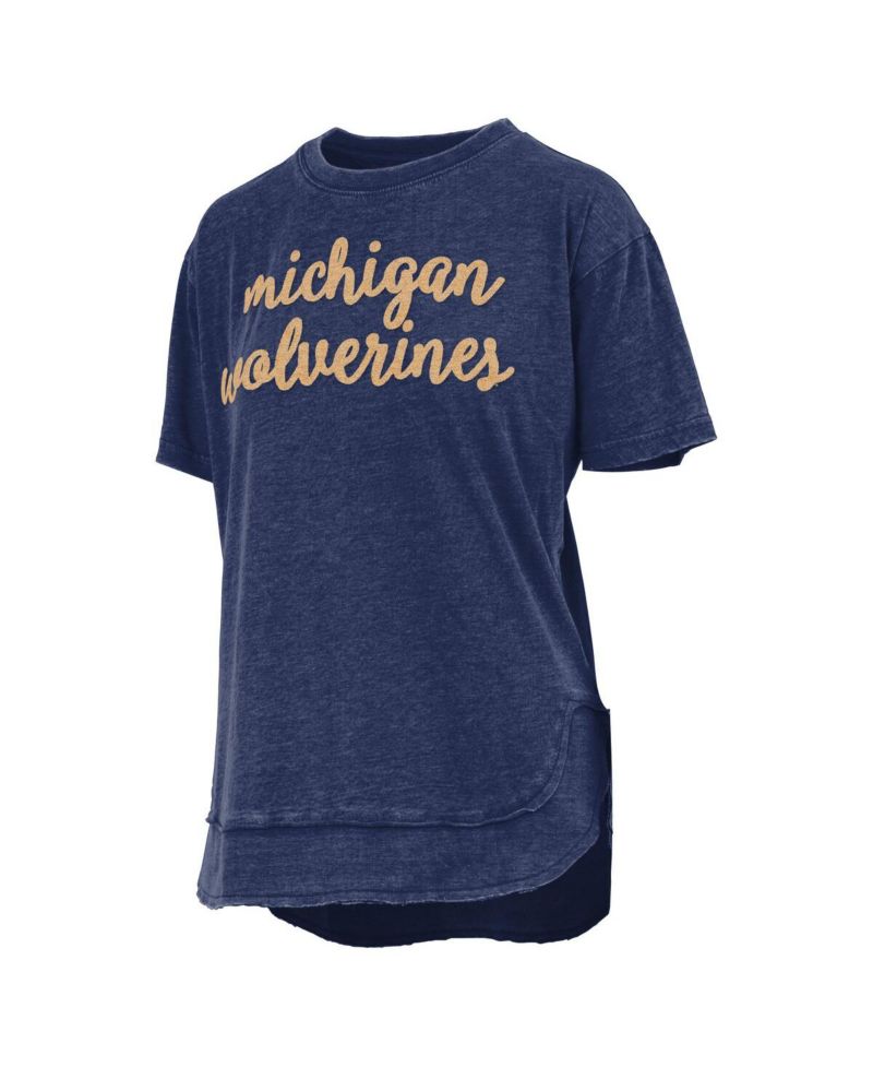 Women's Navy Michigan Wolverines Poncho T-Shirt