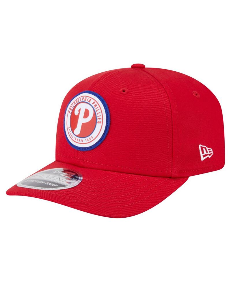 Men's Red Philadelphia Phillies Circle Patch 9SEVENTY Stretch-Snap Hat