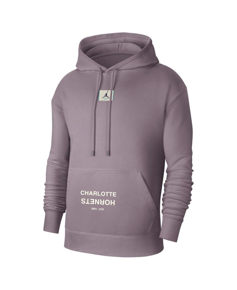 Men's Purple Charlotte Hornets Courtside Statement Edition Pullover Hoodie