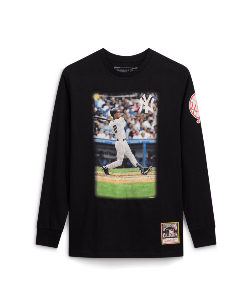 Men's Derek Jeter Black New York Yankees Player Graphic Long Sleeve T-Shirt