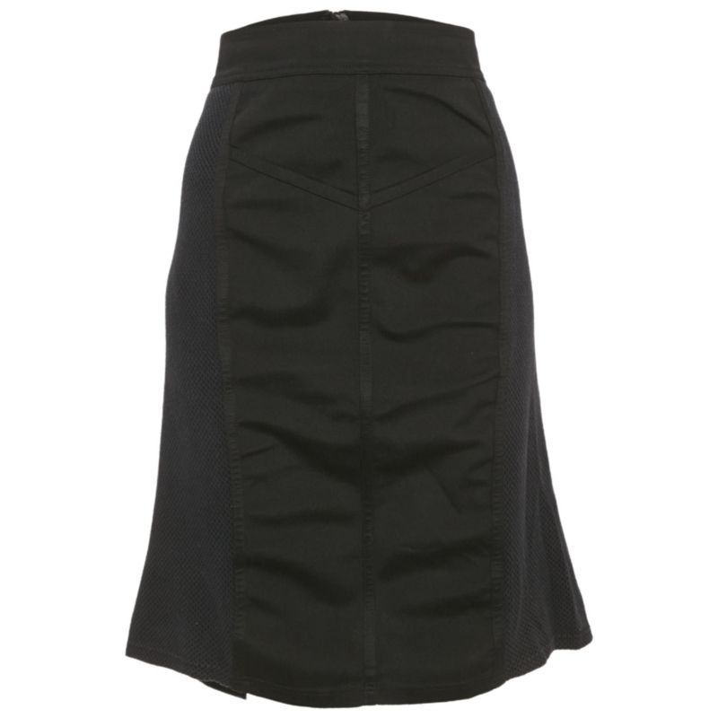 Women's Black Mesh Trim Jersey Pencil Skirt