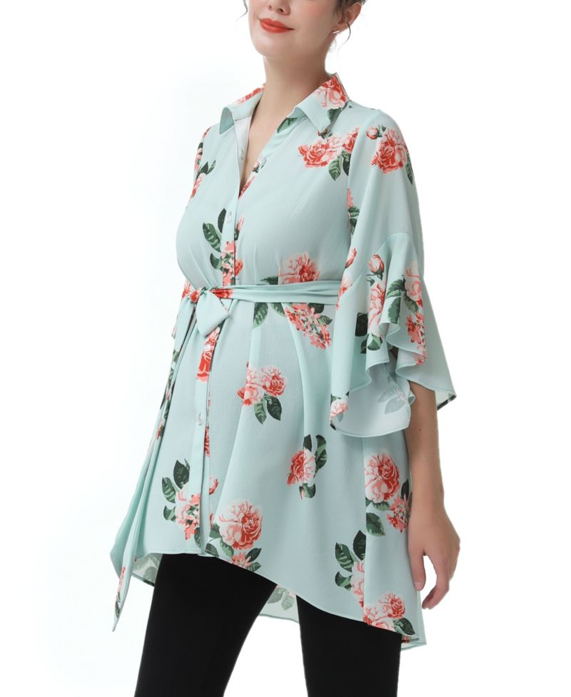Maternity Belted Nursing Shirt