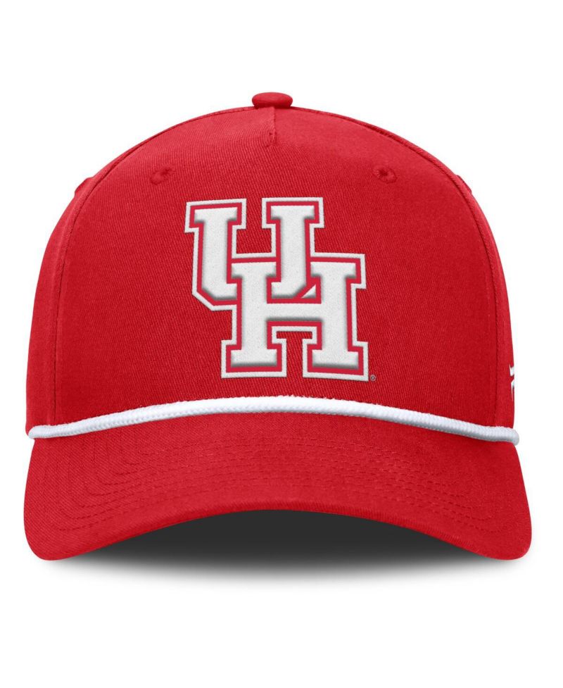 Men's Red Houston Cougars Foul Ball Rope Adjustable Hat
