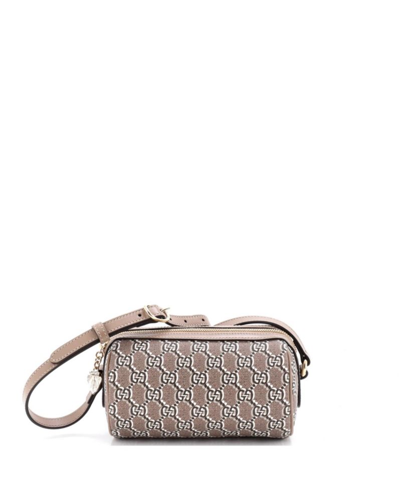 Mini Cylindrical Shoulder Bag GG Shadow Coated Canvas