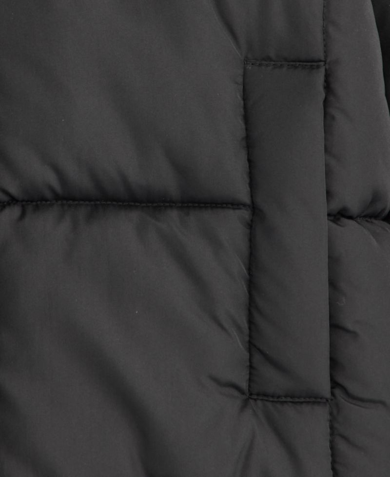Girls' XS-XL Box Quilt Hooded Stadium Jacket With Scarf