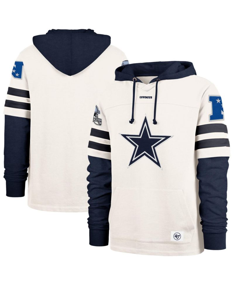 Men's Cream Dallas Cowboys Split Zone Cornerback Duo Lacer Hoodie