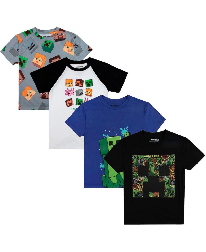 Big Boys Creepers And Character Heads Crew Neck Short Sleeve 4pk Tees-XL