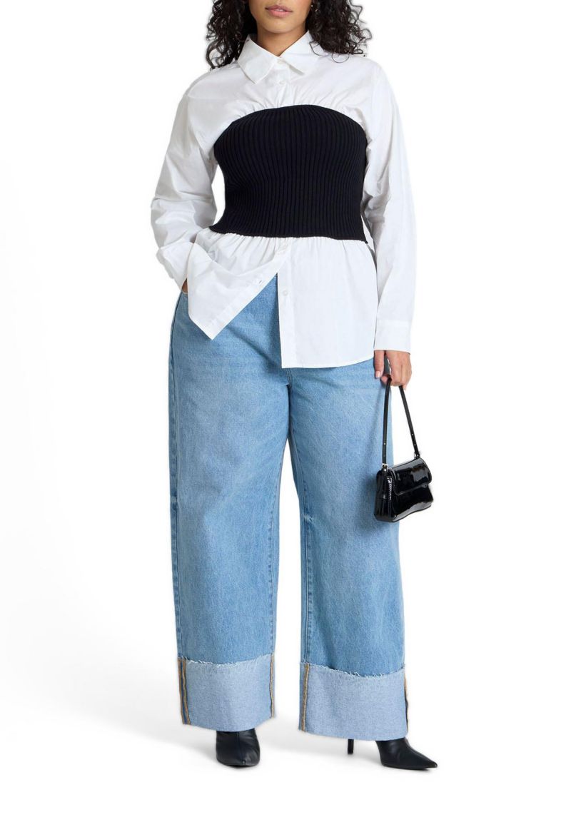 Women's Sweater Tube Twofer Top