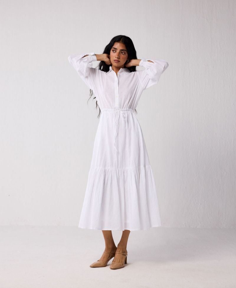 Women's Embroidered Flowy Tiered Maxi Dress