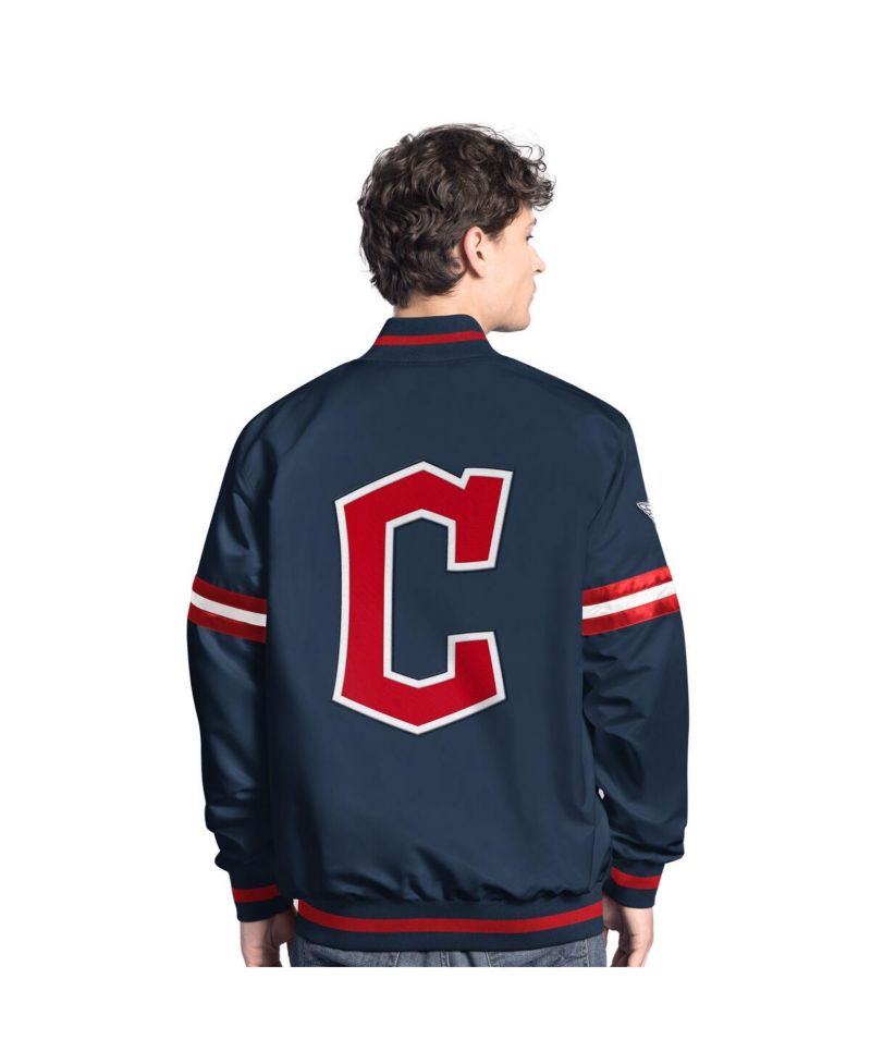 Men's Navy Cleveland Guardians Scout Full-Snap Varsity Jacket