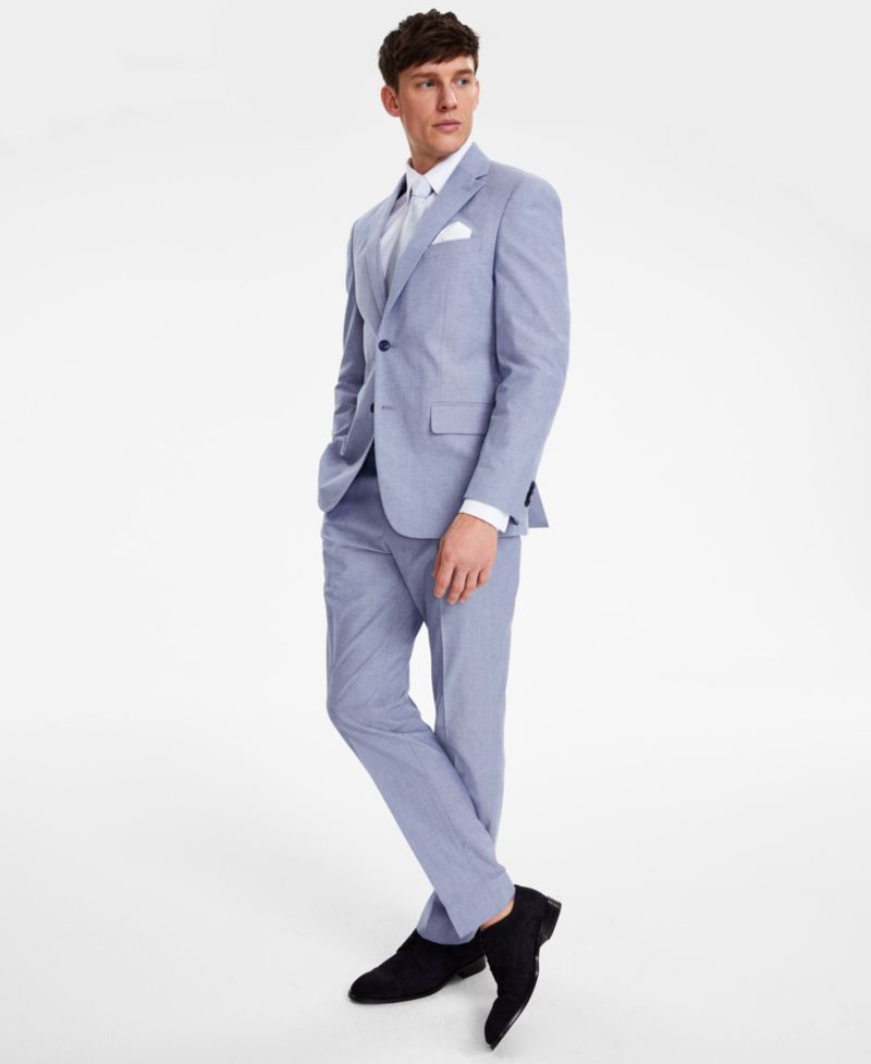 Men's Modern-Fit TH Flex Stretch Cotton Suit Separate Vest