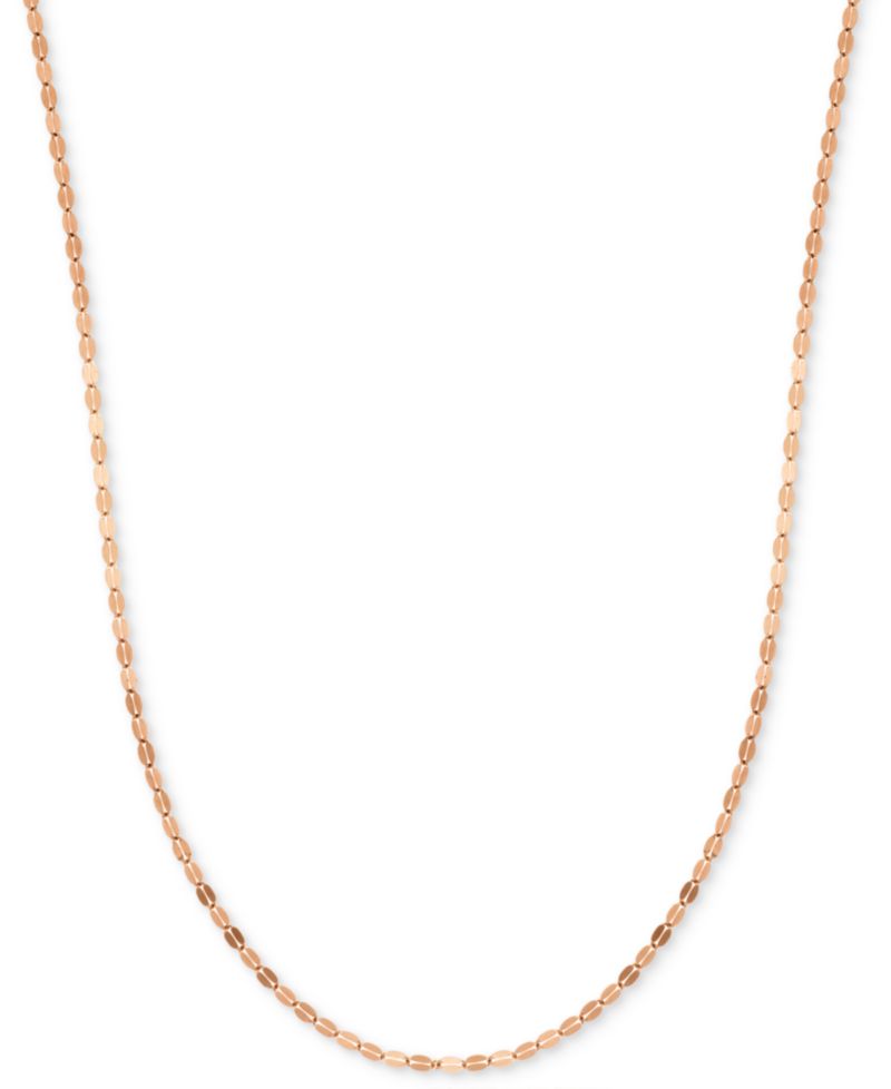 Mirror Link Chain Collection (1-1/2mm) in 14k Yellow, White and Rose Gold