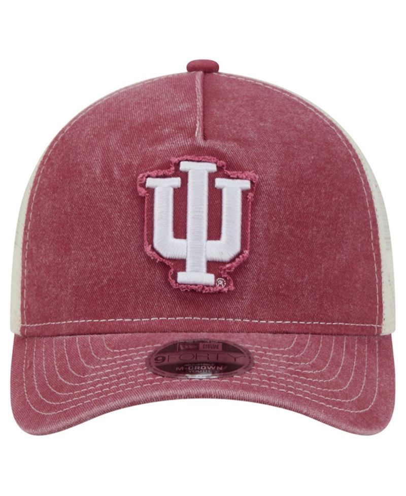 Big Boys and Girls Crimson Indiana Hoosiers Retro A-Frame Adjustable Trucker Hat