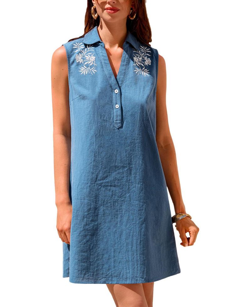 Women's Long Journey Blue Mini Beach Dress