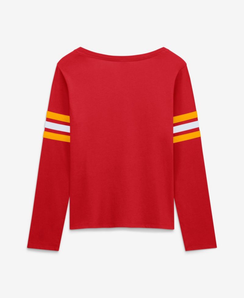 Women's Kansas City Chiefs Team First Coverage Scheme Lace-up Long-Sleeve T-Shirt