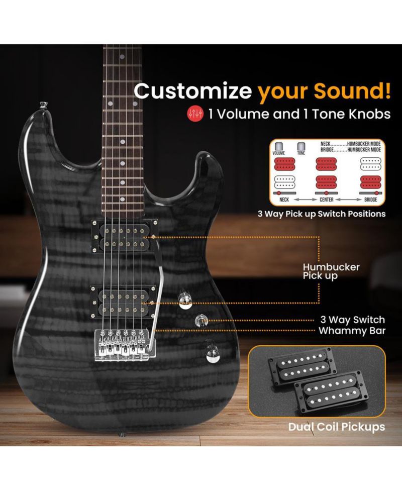 6-String Electric Guitar Kit- Includes Amplifier with Accessory Kit