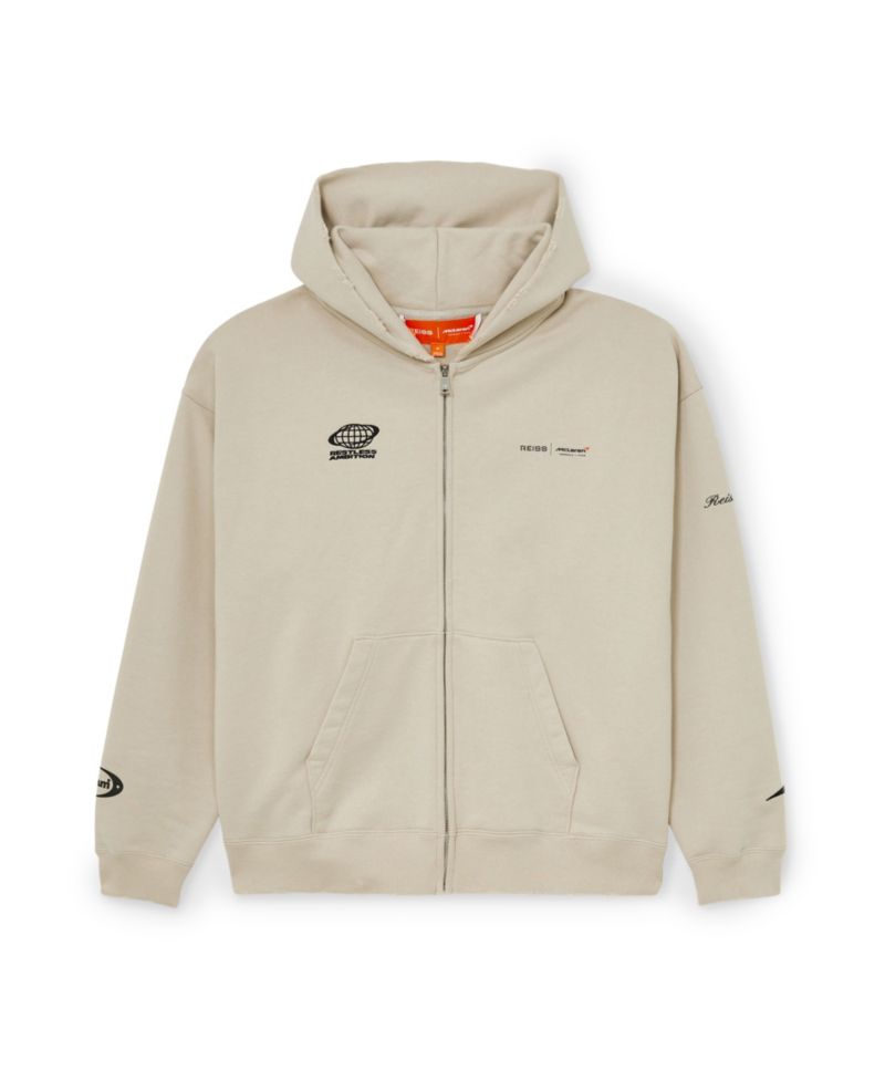 Men's Ashlam Zip Through Motorsport Embroidered Hoodie