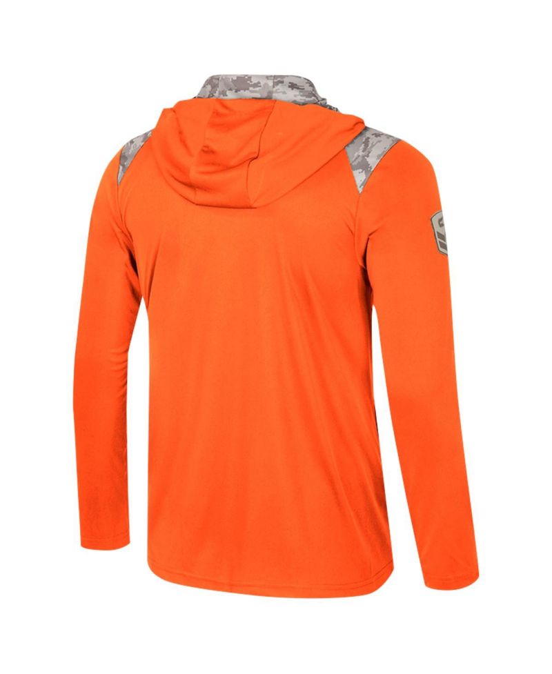 Men's Orange Oregon State Beavers OHT Military Appreciation Quarter-Zip Hoodie Jacket