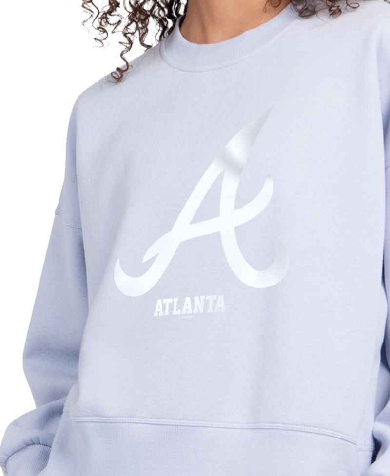 Women's Light Blue Atlanta Braves Pastels Boxy Fleece Sweatshirt