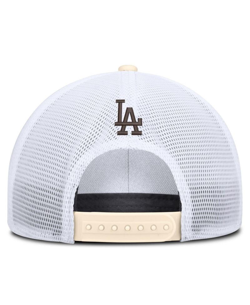 Men's Natural/White Los Angeles Dodgers Rise Dri-FIT Trucker Adjustable Hat