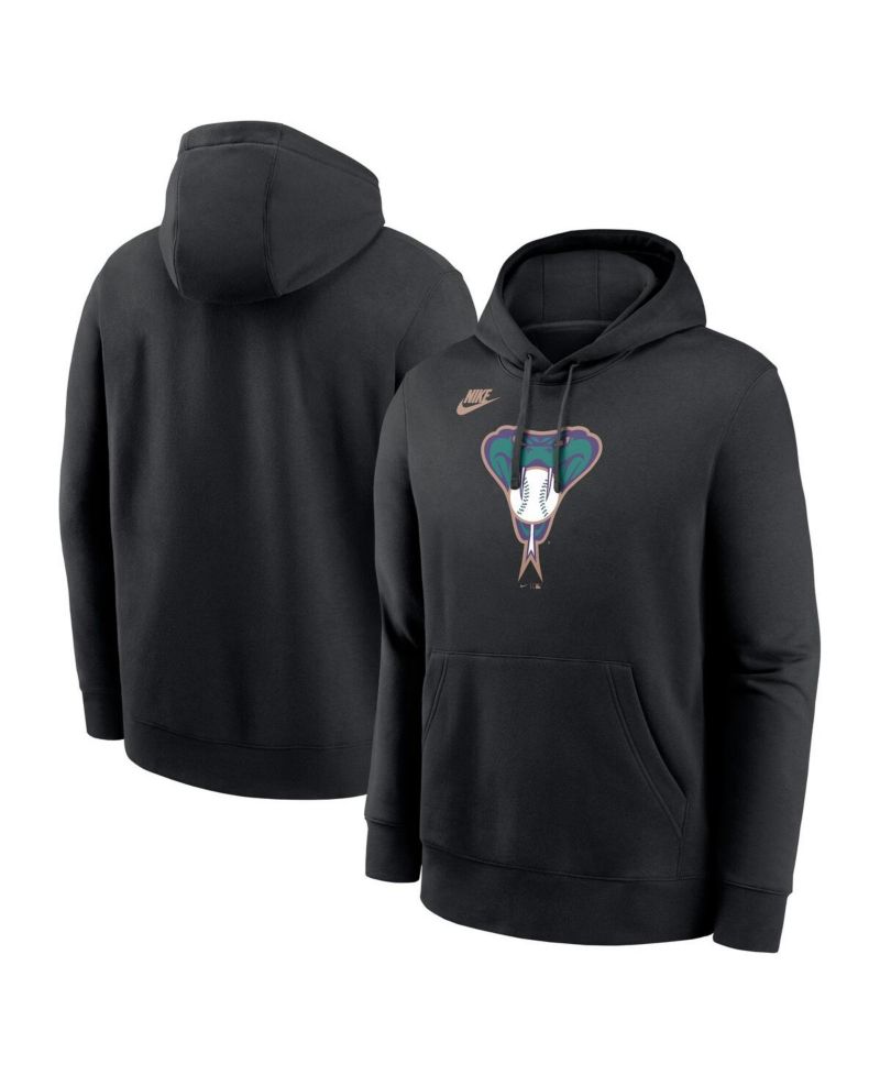 Men's Black Arizona Diamondbacks Cooperstown Collection Logo Club Pullover Hoodie