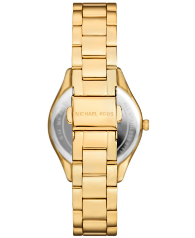 Women's Lauryn Three-Hand Gold-Tone Stainless Steel Watch, Earrings and Necklace Gift Set 33mm