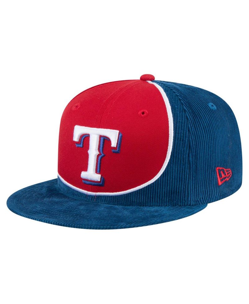 Men's Royal/Red Texas Rangers Retro Split Corduroy Snapback Hat