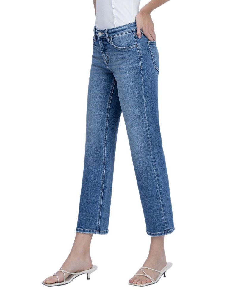 Women's Mid Rise Ankle Straight Jeans
