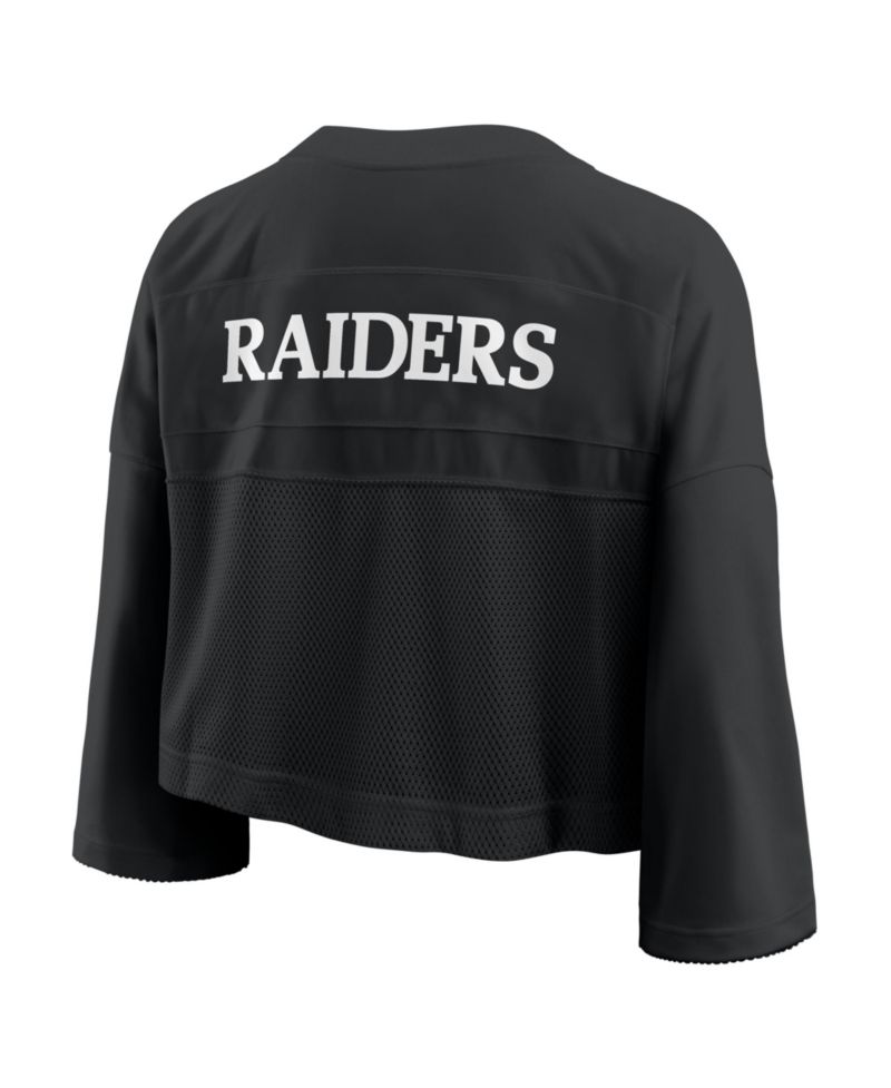 Women's Black Las Vegas Raiders Rewind Cropped Mesh Dri-FIT Fashion Jersey