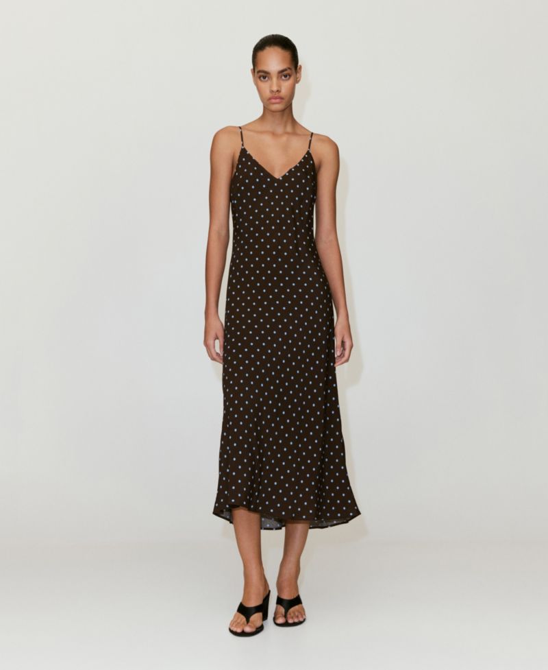 Women's Floral Midi Thin-Strap V-Neck Dress