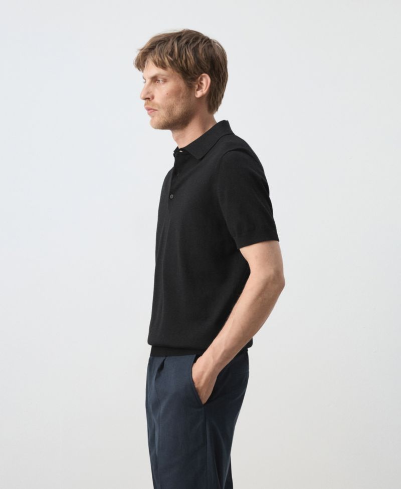 Men's Fine-Knit Cotton Polo Shirt