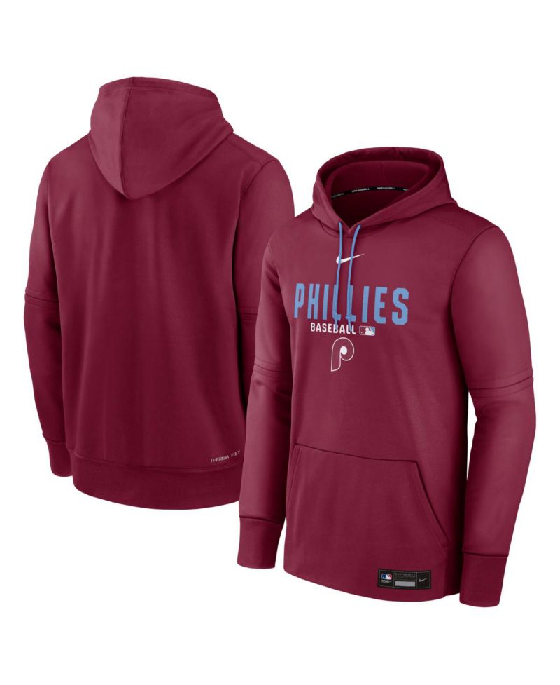 Men's Burgundy Philadelphia Phillies Authentic Collection Therma-FIT Hoodie