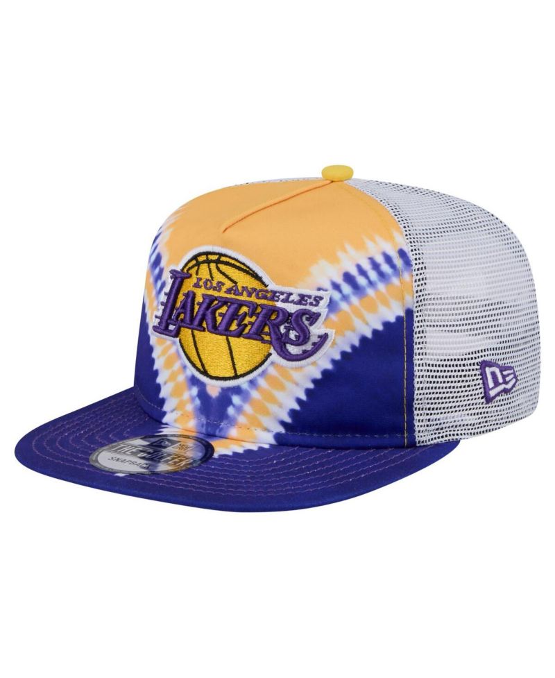 Men's Purple/Gold Los Angeles Lakers Throwback Dye Golfer Snapback Hat